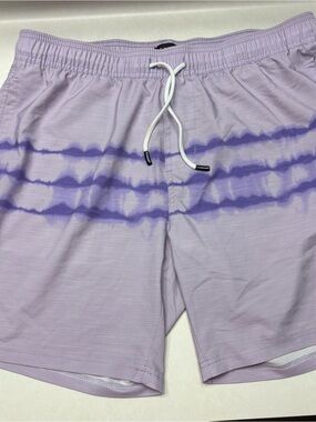 Men's Lilac Tie-Dye Swim Trunks - Lightweight Swim Shorts